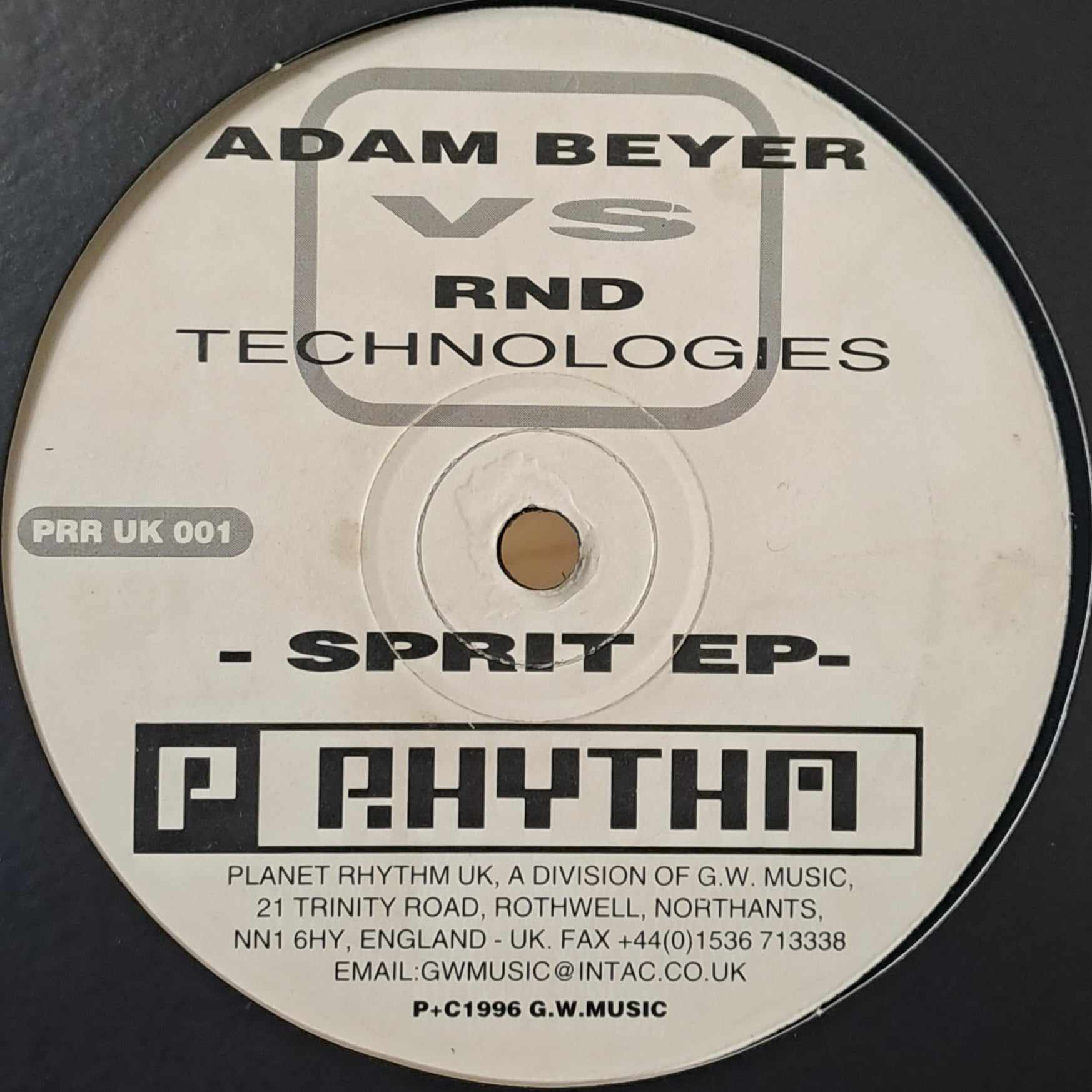 Planet Rhythm Records UK 001 - vinyle electro